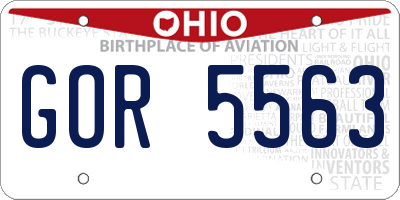 OH license plate GOR5563