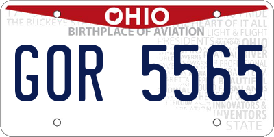 OH license plate GOR5565