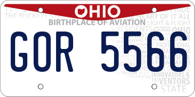 OH license plate GOR5566