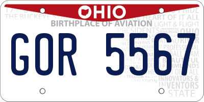 OH license plate GOR5567