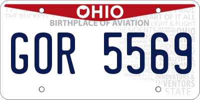 OH license plate GOR5569