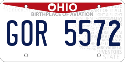 OH license plate GOR5572