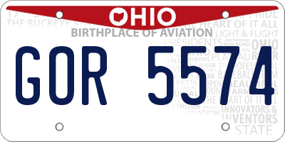 OH license plate GOR5574
