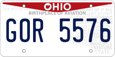 OH license plate GOR5576
