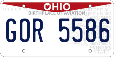 OH license plate GOR5586