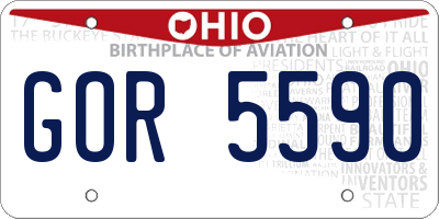 OH license plate GOR5590