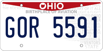 OH license plate GOR5591