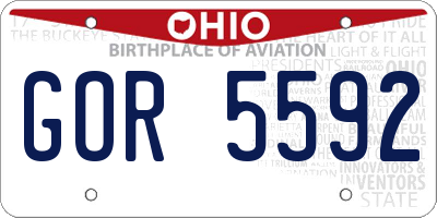 OH license plate GOR5592