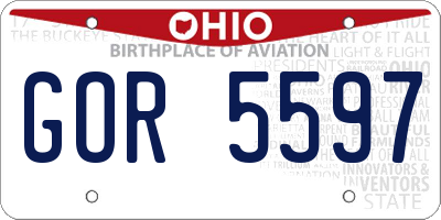 OH license plate GOR5597