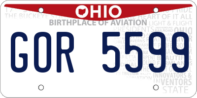 OH license plate GOR5599