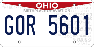 OH license plate GOR5601