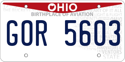 OH license plate GOR5603
