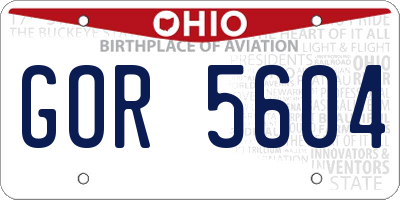 OH license plate GOR5604