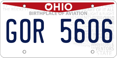 OH license plate GOR5606