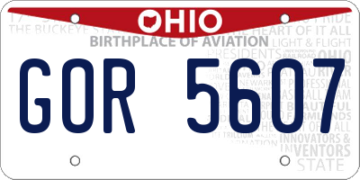 OH license plate GOR5607