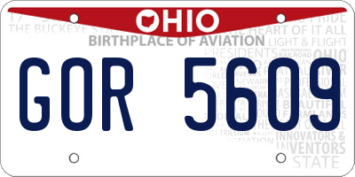 OH license plate GOR5609