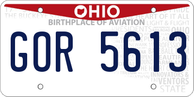 OH license plate GOR5613