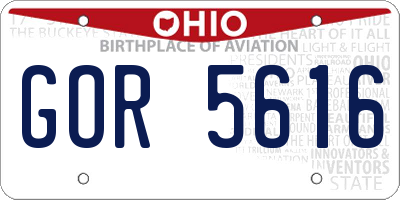 OH license plate GOR5616