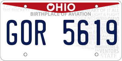 OH license plate GOR5619