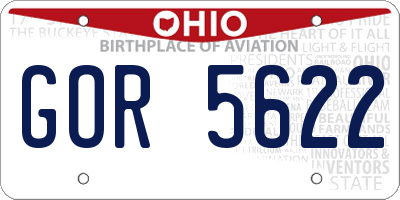 OH license plate GOR5622