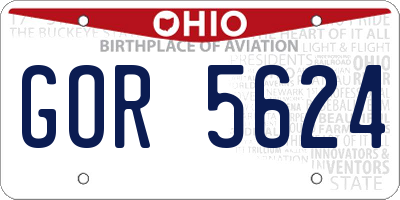 OH license plate GOR5624
