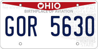 OH license plate GOR5630