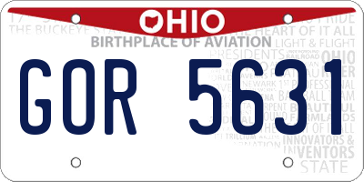 OH license plate GOR5631