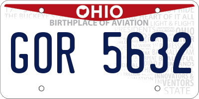 OH license plate GOR5632