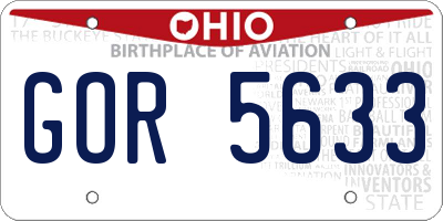 OH license plate GOR5633