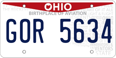 OH license plate GOR5634
