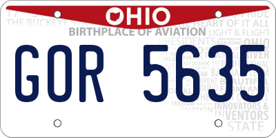 OH license plate GOR5635
