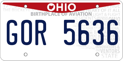OH license plate GOR5636