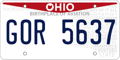 OH license plate GOR5637