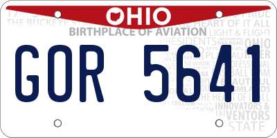 OH license plate GOR5641