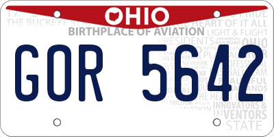 OH license plate GOR5642