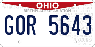 OH license plate GOR5643