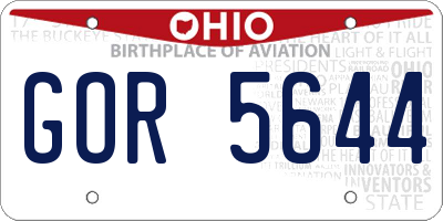 OH license plate GOR5644