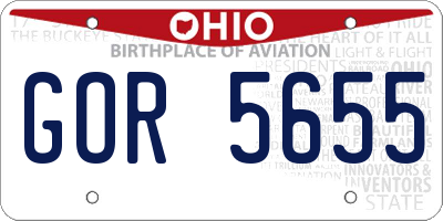 OH license plate GOR5655