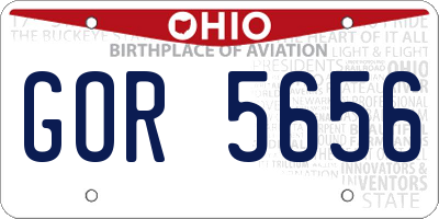 OH license plate GOR5656