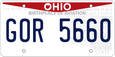 OH license plate GOR5660