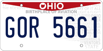 OH license plate GOR5661