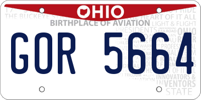 OH license plate GOR5664