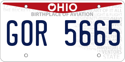 OH license plate GOR5665