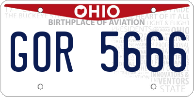 OH license plate GOR5666