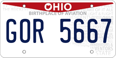 OH license plate GOR5667