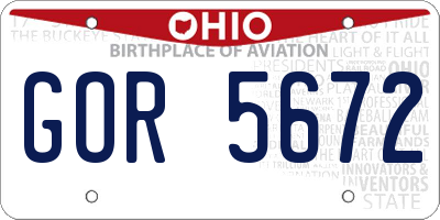 OH license plate GOR5672