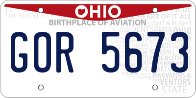 OH license plate GOR5673