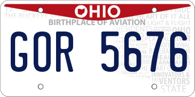 OH license plate GOR5676