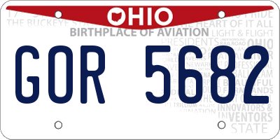 OH license plate GOR5682