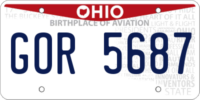 OH license plate GOR5687